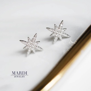 Mardi Jewelry ต่างหูดาวกระจาย เงินแท้ Boom Earrings