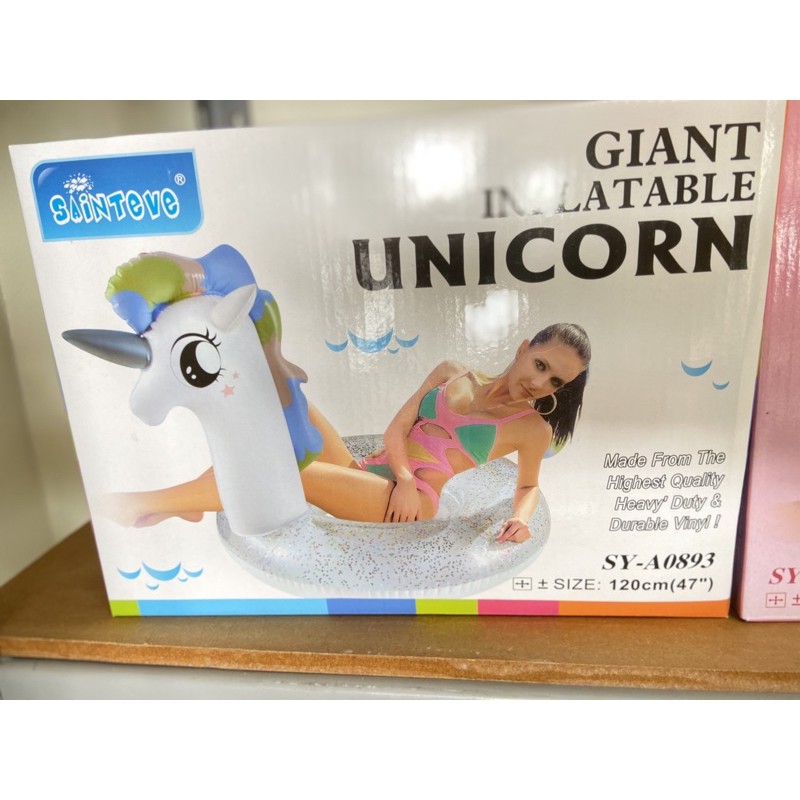 ควรมี Sainteve Giant Inflatable UNICORN ห่วงยางเป่าลม ยูนิคอร์น โพนี่ ฟามิงโก้ หงส์ขาว ผู้ใหญ่ ขนาด 120 ซม. (48นิ้ว)​ Pool fla ห่วงยางเด็ก ห่วงยางผู้ใหญ่