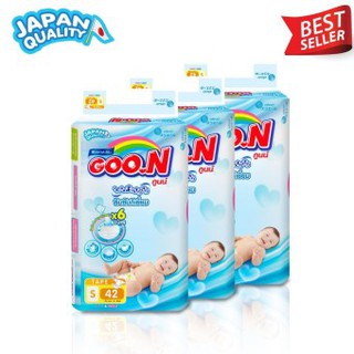 ขายยกลัง! GOO.N กางเกงผ้าอ้อมเด็กแบบ TAPE Size S - 42 ชิ้น 4 แพ็ค ( ทั้งหมด 168