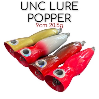 UNC POPPER เหยื่อป๊อปงานไม้ 9ซม. มี2แบบ เอวคลอด กับ ตัวอ้วน VP-0286