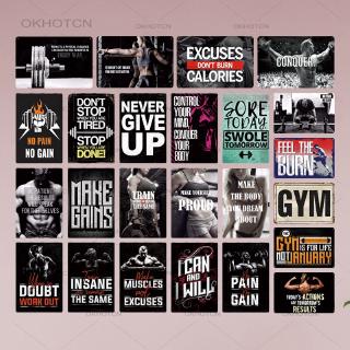 2020 Gym Sign Metal Poster Plaque Metal  Work Out Wall Decor for Man Cave Gym Tin Sign Decorative Plate