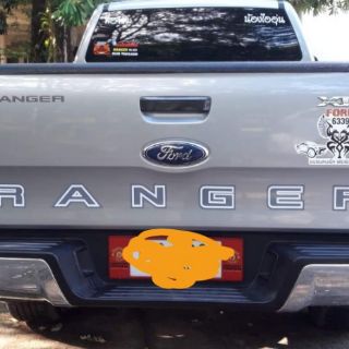 Goong Sticker RANGER สติ๊กเกอร์สะท้อนแสง ขอบพื้นดำด้าน/เทา สำหรับติดตกแต่งท้ายกระบะให้สวยงาม /หรือติดทดแทนของเดิม