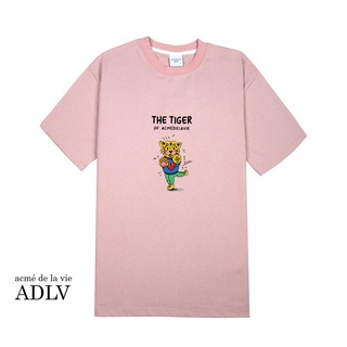 [S-5XL] ADLV 6528 เสื้อยืดแฟชั่น ลายเสือ สีชมพู สําหรับผู้ชาย และผู้หญิง