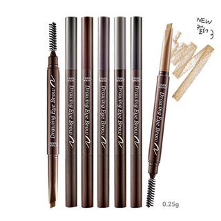 Etude House Drawing Eye Brow NEW 0.25g Waterproof Double Head with Eyebrow Brushดินสอเขียนคิ้วเนื้อครีมอัดแท่ง