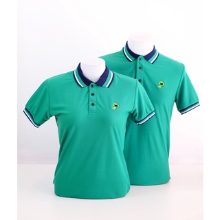 เสื้อโปโล สีเขียวหยก ตราไดโนเสาร์ Roccoe Polo (เนื้อผ้าผสมspendexเพิ่มความยืดหยุ่น ใส่สบาย)