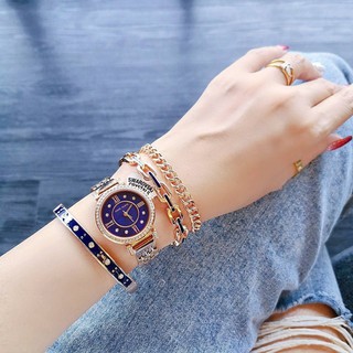 🎀 (สด-ผ่อน) นาฬิกา พร้อมชุด Anne Klein สี Rosegold AK/3400NRST Navy Mother of Pearl Crystal Dial Ladies Watch Set