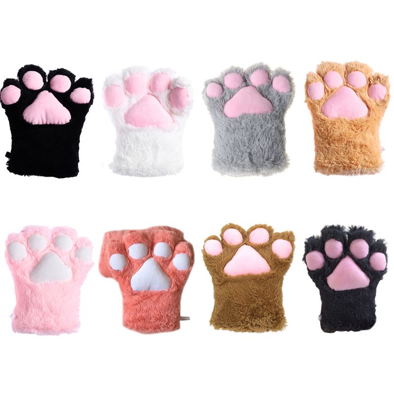 EDB * 1 ชิ้นน่ารักสําหรับถุงมือแมวฤดูหนาว Warm Plush Lolita คอสเพลย์