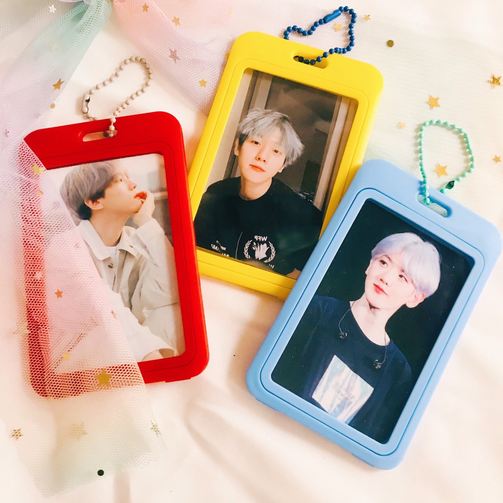 พร้อมส่ง1-2 วัน[New สีใหม่ ] Plastic card holder Ver.2 กรอบพลาสติกสีทึบ ที่ใส่บัตร กรอบการ์ด กรอบพลาสติกใสใส่บัตร