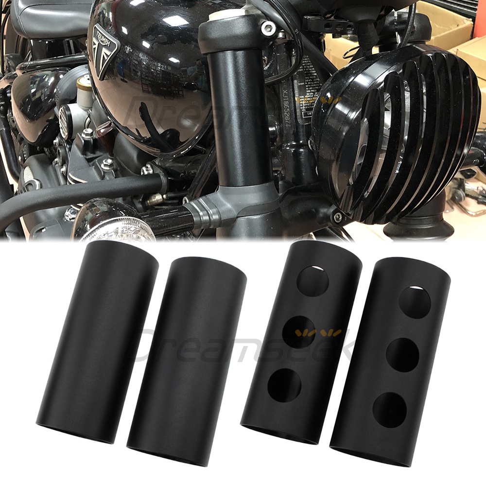 ฝาครอบตะเกียบหน้ารถจักรยานยนต์ อะลูมิเนียม สีดํา สําหรับ Triumph Bonneville Bobber 2017 2018 2019 2020 2021