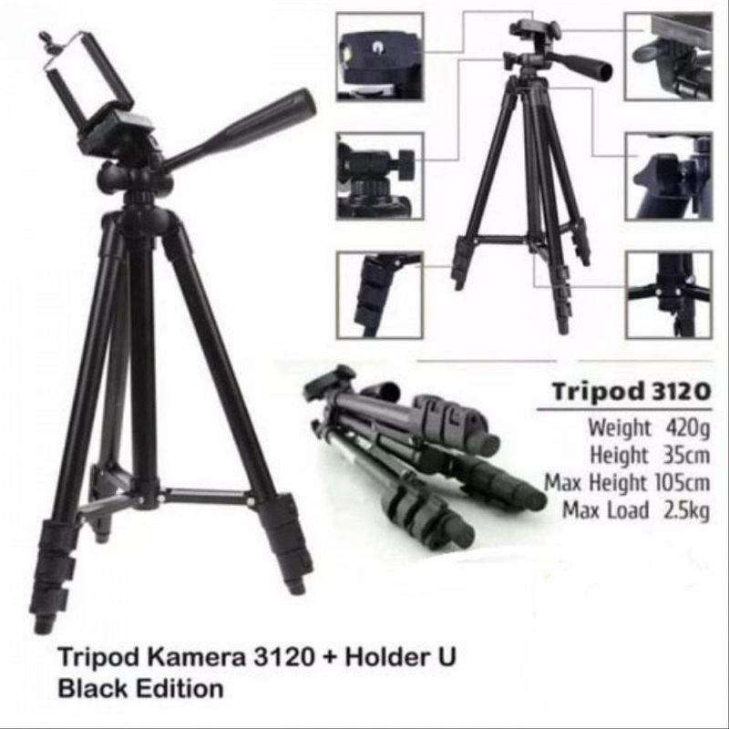 HP TRIPOD 3110 - UNIVERSAL PHONE AND CAMERA TRIPOD + ฟรี U HOLDER และกระเป๋า TRIPOD