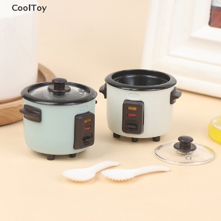 &lt; Cooltoy &gt; หม้อหุงข้าว ขนาดเล็ก 1:12 พร้อมช้อนข้าว สําหรับตกแต่งบ้านตุ๊กตา