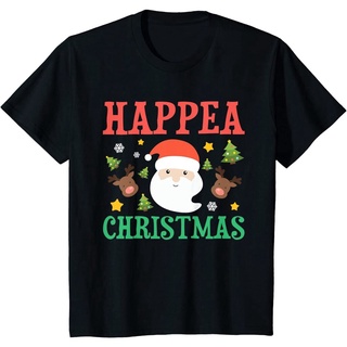 T-ShirtHappea Christmas 2021 เสื้อยืดลําลองสําหรับผู้ชายผ้าฝ้ายแขนสั้นคอกลม