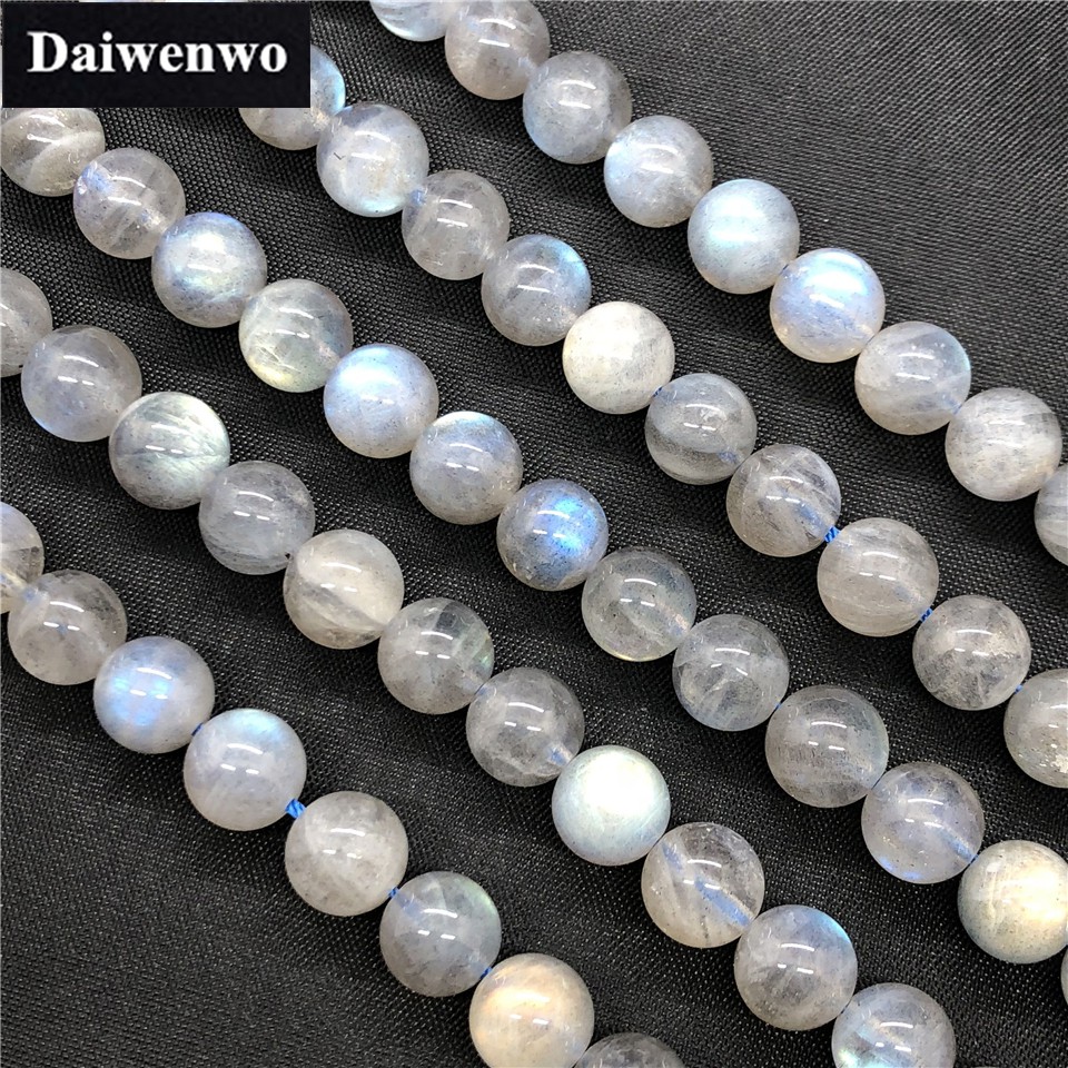 5a Labradorite ลาบราโดไรท์ สีเทา สีฟ้า สีเทา สีฟ้า ขนาด 6/7/8/9 มม. หินธรรมชาติ ทรงกลม