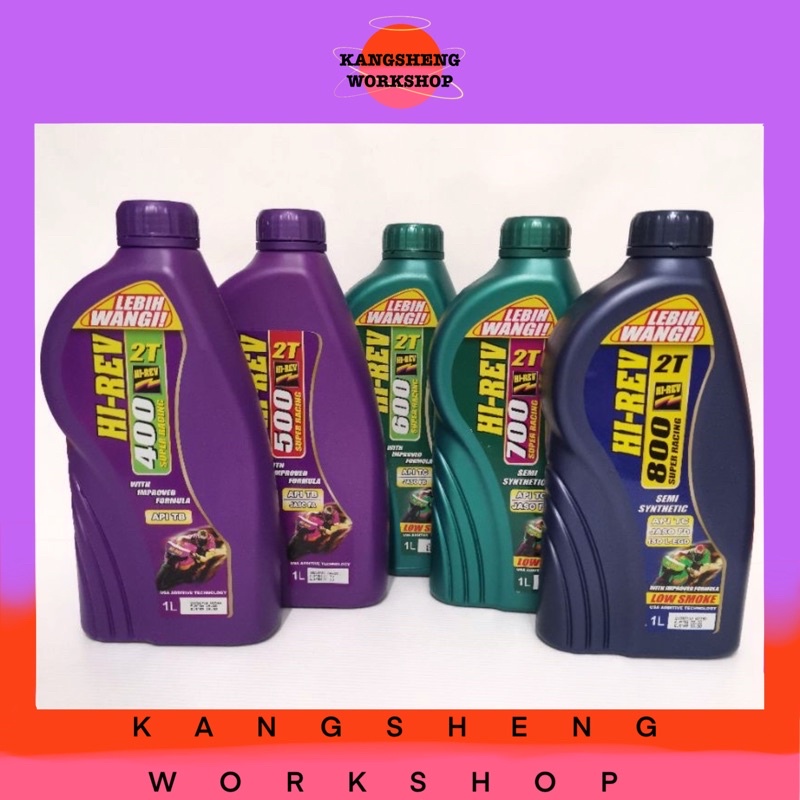 HI-REV 2T 400/500/600/700/800 (1LITER) (HIREV) น้ํามันเครื่อง MINYAK ENJIN MOTORCYCLE API TB TC JASO