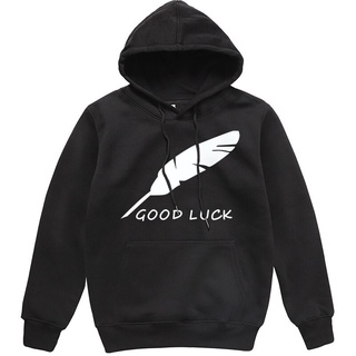 เสื้อฮู้ดดี้ ผ้าฝ้าย พิมพ์ลายโลโก้ GOOD LUCK สร้างสรรค์ สําหรับผู้ชาย GT