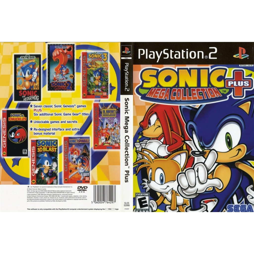 แผ่นเกมส์ PS2 Sonic Mega Collection Plus   คุณภาพ ส่งไว (DVD)