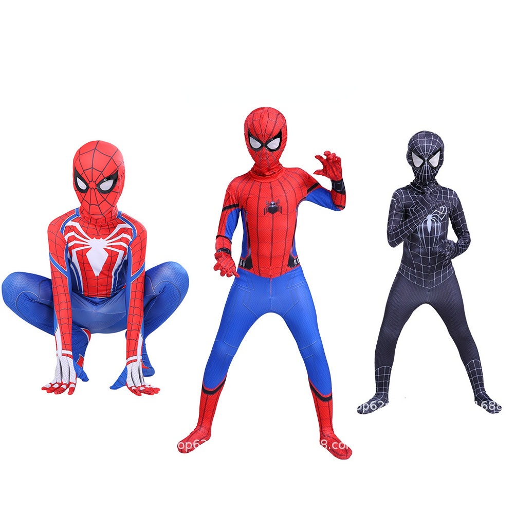 Super Hero Spider Man เครื่องแต่งกายคอสเพลย์ฮาโลวีนเด็กบทบาทเล่น Jumpsuit One Piece Spiderman เสื้อผ้า