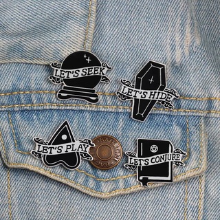 เข็มกลัด / หมุดโลหะ พังค์สไตล์ Black Letter Pins Punk