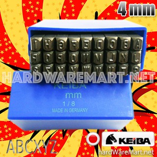 เหล็กตอกตัวอักษร A-Z 4mm. KEIBA metal stamping letter ตอกโลหะ ตอกหนัง ตอกสร้อย