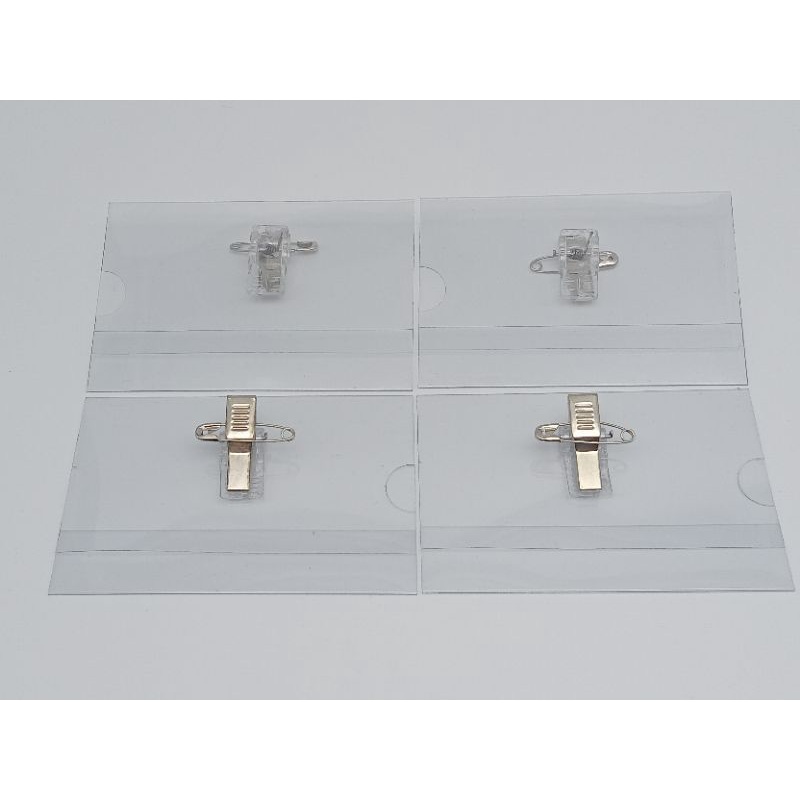 ป้ายพลาสติกติดหน้าอก PVC ใส แนวนอน