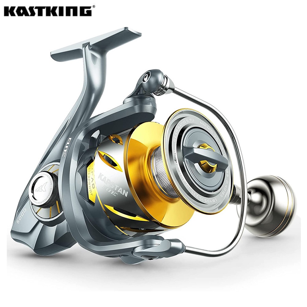 Kastking Kapstan Elite รอกหมุนน้ําเค็ม กันน้ํา รับน้ําหนักได้มากสุด 55 ปอนด์ - ตัวอลูมิเนียม CNC - ด้ามจับพาวเวอร์ 6+1+1 ระบบแบริ่ง ทนต่อการกัดกร่อน