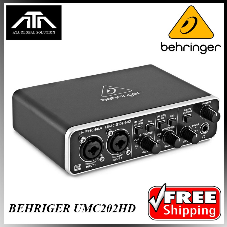 BEHRINGER U-PHORIA UMC202HD UMC-202HD USB Audio Interface ออดิโออินเตอรเฟส ปรับแต่งเสียง สินค้ารับปร