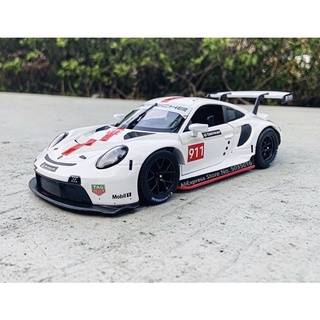 รถโมเดลเหล็กPorsche 911 RSR สเกล1:24 ประตูข้างเปิดปิดได้รายละเอียดสวยทั้งภายนอกและภายในเป็นงานโมเดลสำหรับตั้งโชว์