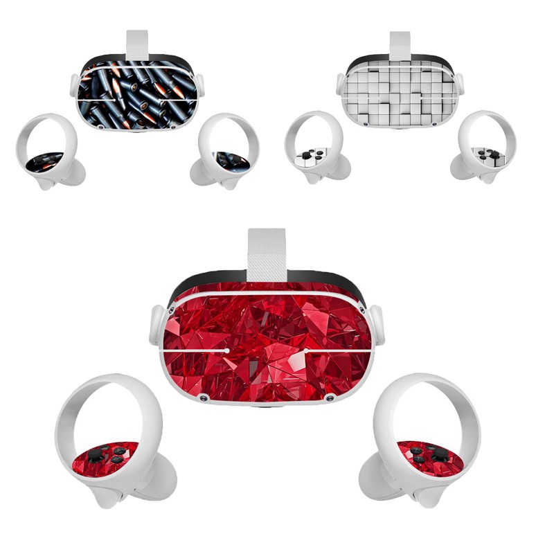 สี 1-20 Decal สติกเกอร์สําหรับ Oculus Quest 2 VR ชุดหูฟัง Controller ผิว PVC Wrap สําหรับ Quest2 Decals อุปกรณ์เสริมใช้งานง่ายลบ