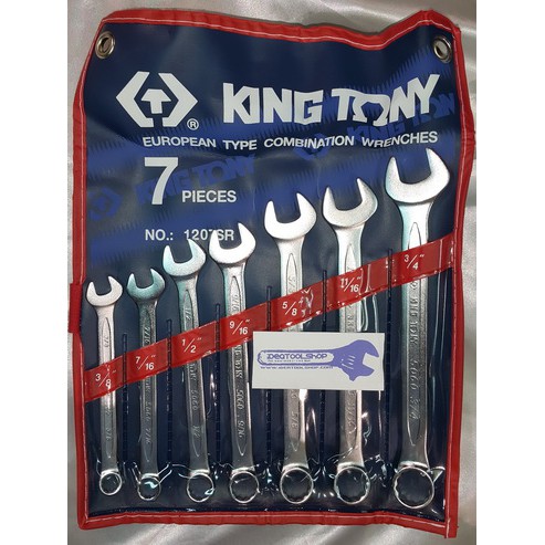 ชุด ประแจ แหวนข้าง แบบนิ้ว KINGTONY หุน นิ้ว รุ่น 1207SR ''[ คิงโทนี่ ] 7  Pcs. / ชุด Set