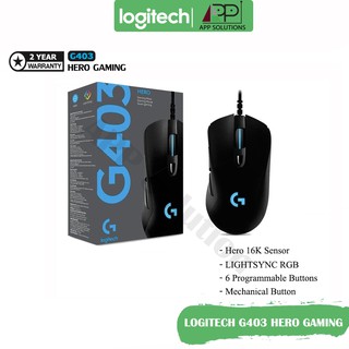 LOGITECH MOUSE(เม้าส์)GAMING BLACK รุ่นG403 HERO(ประกันศูนย์2ปี)