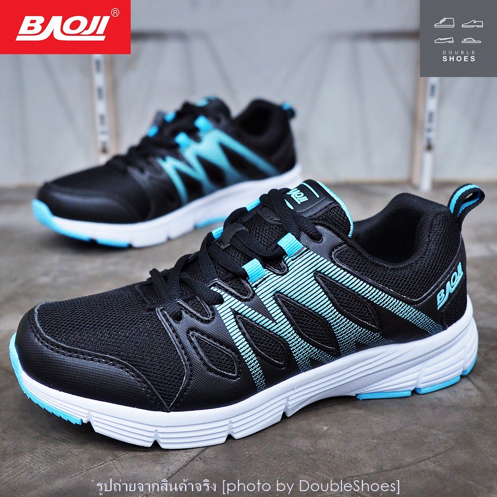 BAOJI  รองเท้าวิ่ง รองเท้าผ้าใบผู้หญิง รุ่น BJW332 สีดำฟ้า ไซส์ 37-41