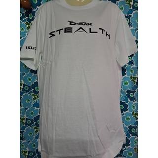 เสื้อยืด เสื้อ Screen โลโก้ New ISUZU D-MAX STEALTH  สีขาว เสื้อแฟชั่นผู้ชายผู้หญิง