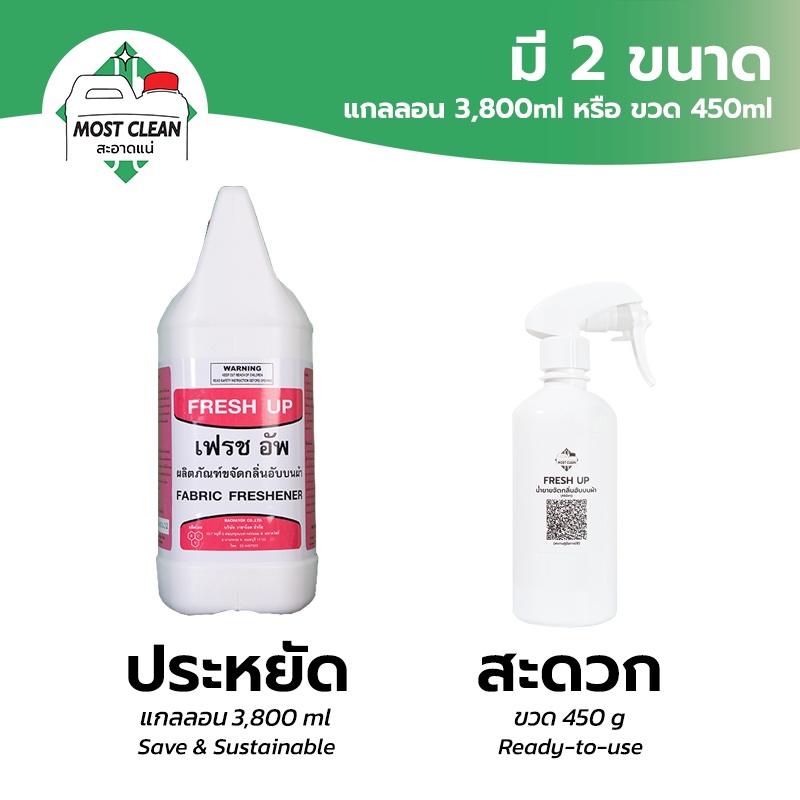 MostClean น้ำหอมฉีดผ้า Fresh Up 3800ml สเปรย์ผ้าหอม ขจัดกลิ่นอับ หรือใช้อเนกประสงค์เพื่อดับกลิ่น รูปที่ 6