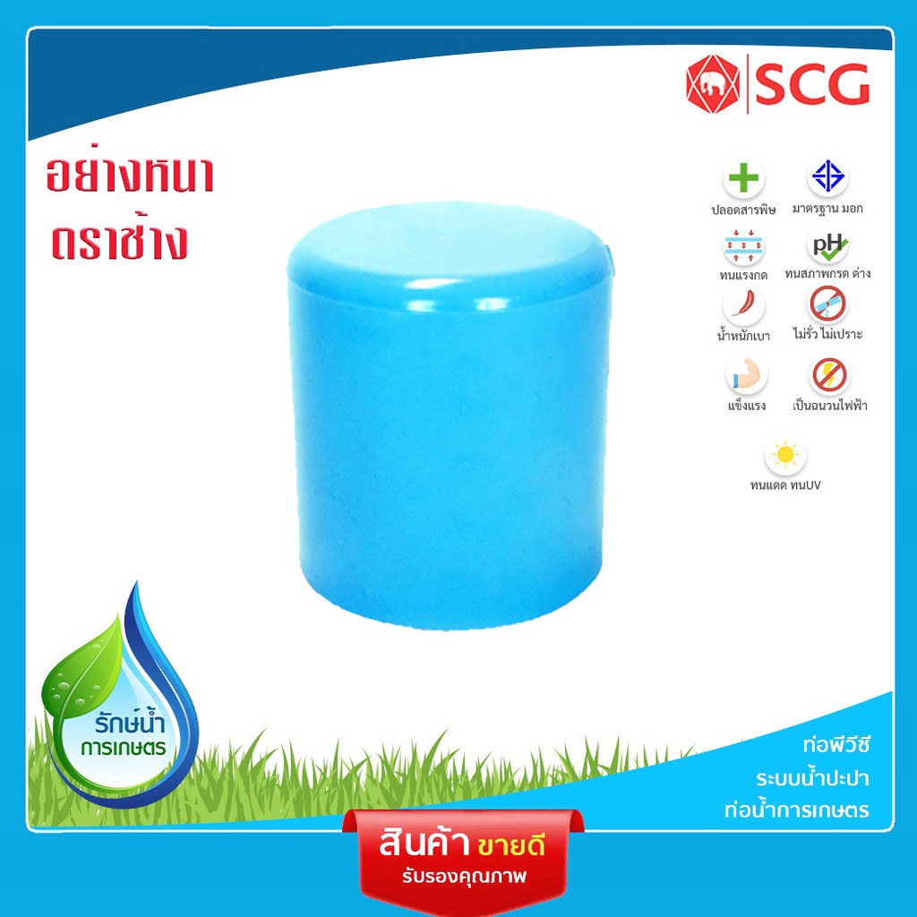 [SCG] ฝาครอบ PVC ขนาด 1/2-2นิ้ว อุปกรณ์ท่อ ท่อประปา ท่อเกษตร ท่อน้ำ เลือกขนาดได้