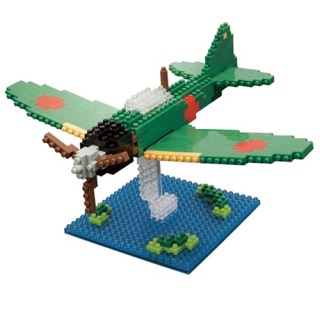 แท้ 100% จากญี่ปุ่น Nano Block นาโน บล็อค เครื่องบิน NBM-002 Mitsubishi A6M Zero (Zero Fighter) Over 480 Pieces/ชิ้น