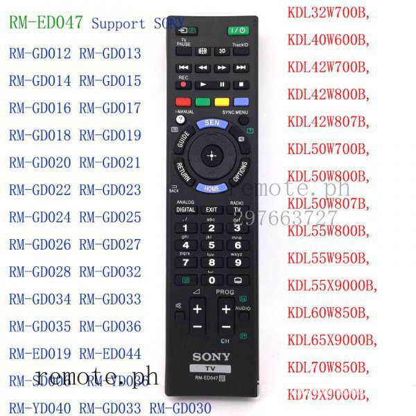 Sony สําหรับ RM-ED047, RM-GD030 LED LCD TV รีโมทคอนโทรล RM-GD033 RM-GD010 RM-GD011 RM-GD012 RM-GD013