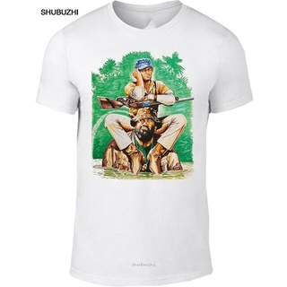 [S-5XL] เสื้อยืดตาข่าย พิมพ์ลายภาพยนตร์ Bud Spencer I am with the Hippos Terence Hill สําหรับเด็กวัยกลางคน