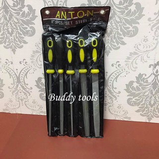 ANTON ตะไบ หางหนู  ขนาด 8 นิ้ว บุ้ง  แบบสามเหลี่ยม สี่เหลี่ยม ท้องปลิง แบน กลม สามารถลับเลื่อยโซ่