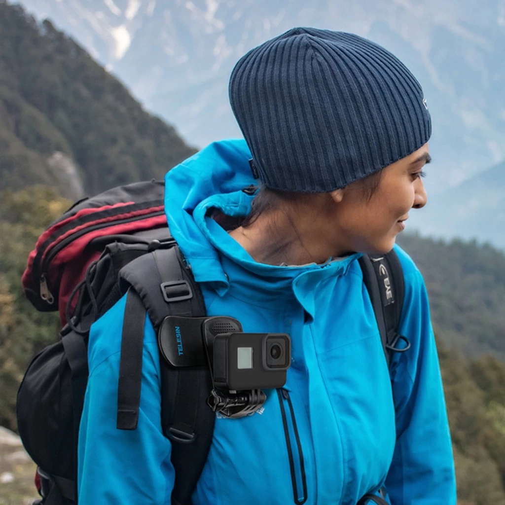 Backpack Clip GoPro Mount 360 Degree Rotary TELESIN คลิปหนีบติด หมุนได้ 360 องศา คลิปหนีบกระเป๋า หนีบหมวก Xiaomi Yi Osmo thumbnail 5