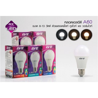 หลอดไฟกลม Led bulb A60 10w 30000hrs รับประกัน1ปี EVE