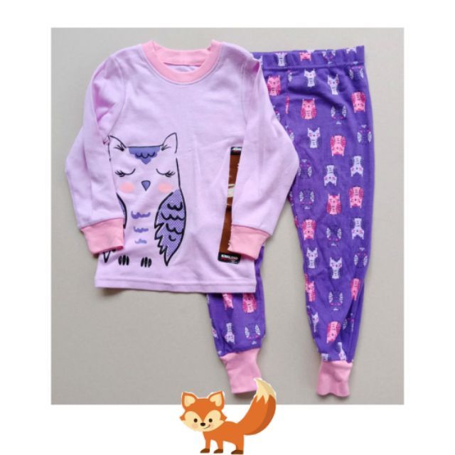 เสื้อผ้าเด็ก ชุดนอน Kirkland Signature/ Girls 2-Piece Organic Cotton pajamas set/ Owl