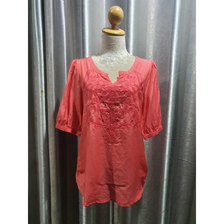 FF02030 เสื้อแฟชัน นำเข้า มือสอง สีส้ม อก 36 นิ้ว