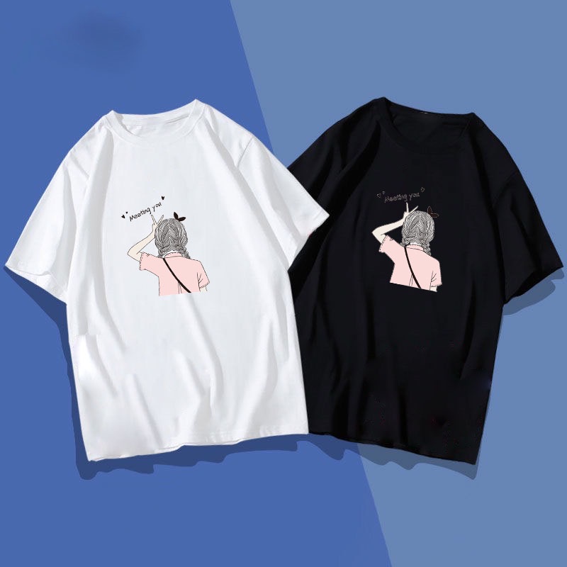 เสื้อทีเชิร์ตเสื้อยืดคอกลมแฟชั่นSportขาว-ดำ พร้อมส่ง T-242