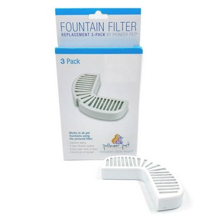 Pioneer Pet Replacement Filters แผ่นกรองรีฟิล สำหรับน้ำพุ รุ่นเซรามิคและสแตนเลส (3 แผ่น)