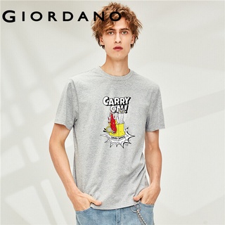 Giordano Men T-Shirts Casual Ribbed Crewneck T-Shirts Long Sleeves Printing Tee For Men JAYOTO Series