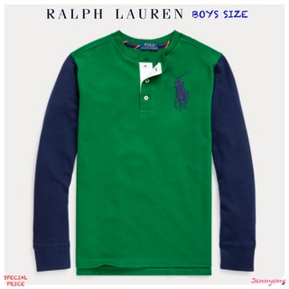 RALPH LAUREN COTTON MESH HENLEY SHIRT ( BOYS SIZE 8-20 YEARS )