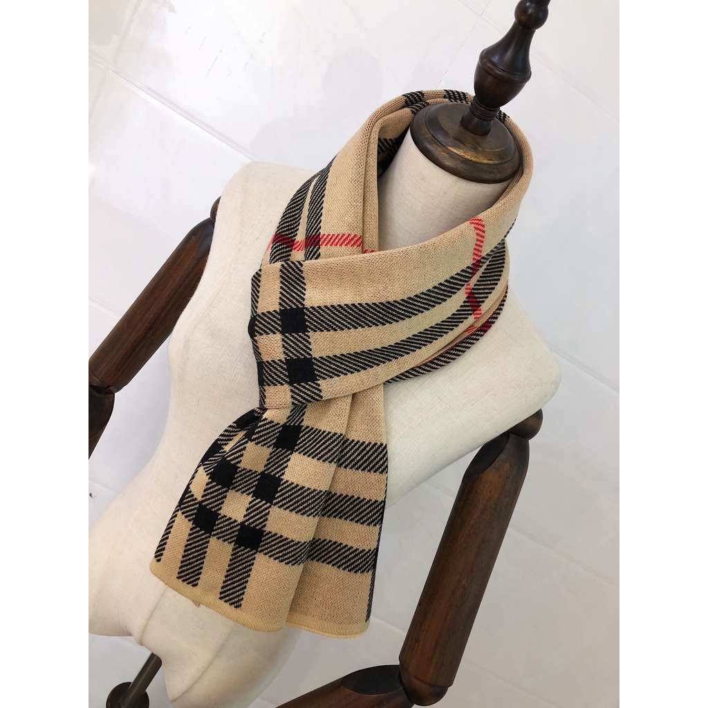 ใหม่ 100% ถักผ้าพันคอขนสัตว์ผู้ชายและผู้หญิงคนรักหนาอบอุ่น กันลม ตาหมากรุกแคชเมียร์แฟนผ้าพันคอ