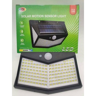 Solar motion sensor light 212 LED 3 โหมด ขนาดใหญ่ ไฟออก4ทาง ไฟติดผนังโซล่าเซลล์พลังงานแสงอาทิตย์