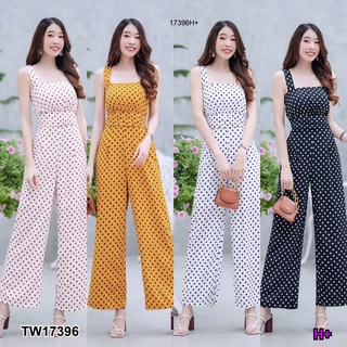 PP 17396 Jumpsuit จั้มสูทขายาว จีบเอว