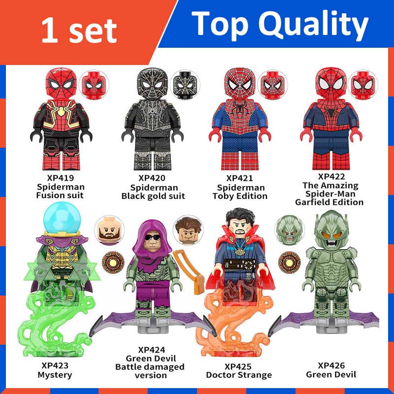 Kt1055 ฟิกเกอร์ No Way Home Spiderman Superheroes Marvel Movies Doctor Strange Green Goblin Devil Man ของเล่นสําหรับเด็ก